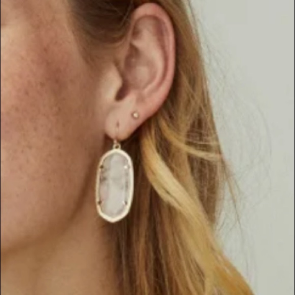 NEW Kendra Scott Gold Rose Quartz Drop Earrings - Picture 2 of 7